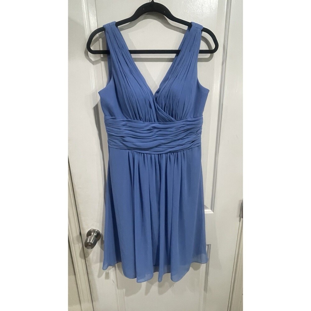 Bill Levkoff Slate Blue Long Formal Dress Sz 12 Wedding Party Guest NWOT 12